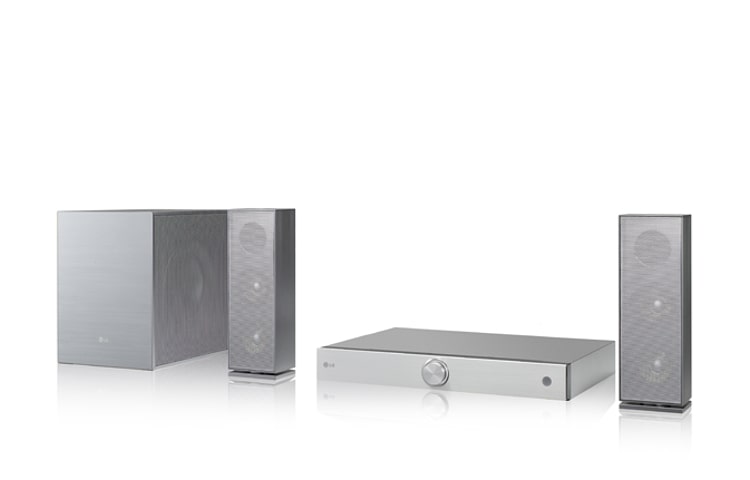 LG 2.1 Heimkinosystem in der Optik gebürsteten Aluminiums mit 3D-Blu-ray-Player, LG Smart TV und integriertem WLAN, BH8120C
