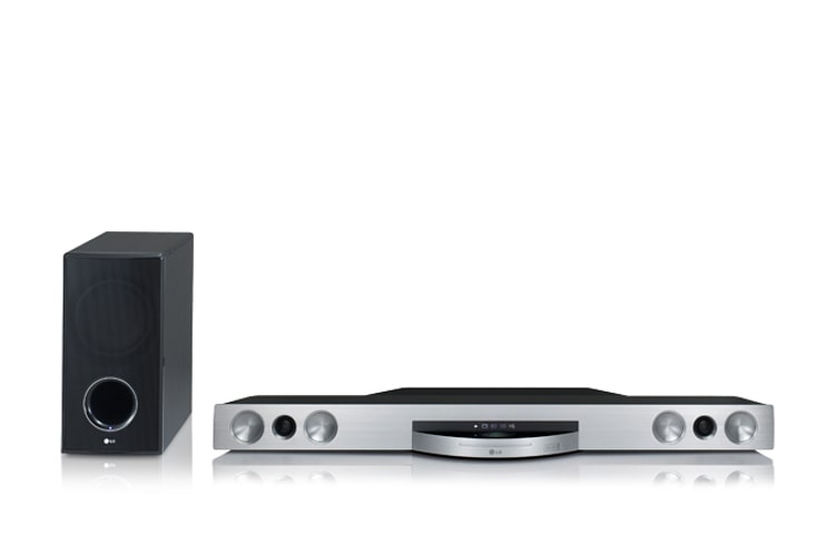 Vorderseite von 3D-Blu-ray Soundbar mit integriertem WLAN, Smart TV, Smartphone-Bedienung, HDMI und USB Plus HLX56S