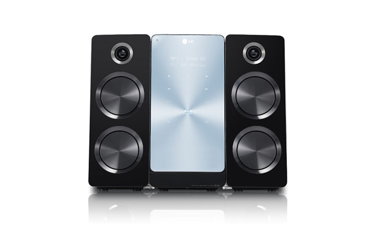 Vorderseite von iPhone® kompatibles Micro-Hi-Fi-System mit 3D Blu-ray-Laufwerk, HDMI 1.4, DivX HD und Ethernet-Anschluss FX166