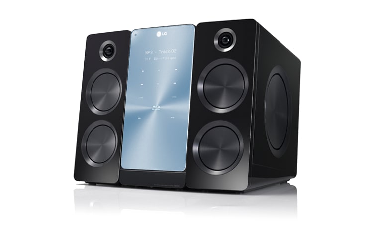 LG iPhone® kompatibles Micro-Hi-Fi-System mit 3D Blu-ray-Laufwerk, HDMI 1.4, DivX HD und Ethernet-Anschluss, FX166