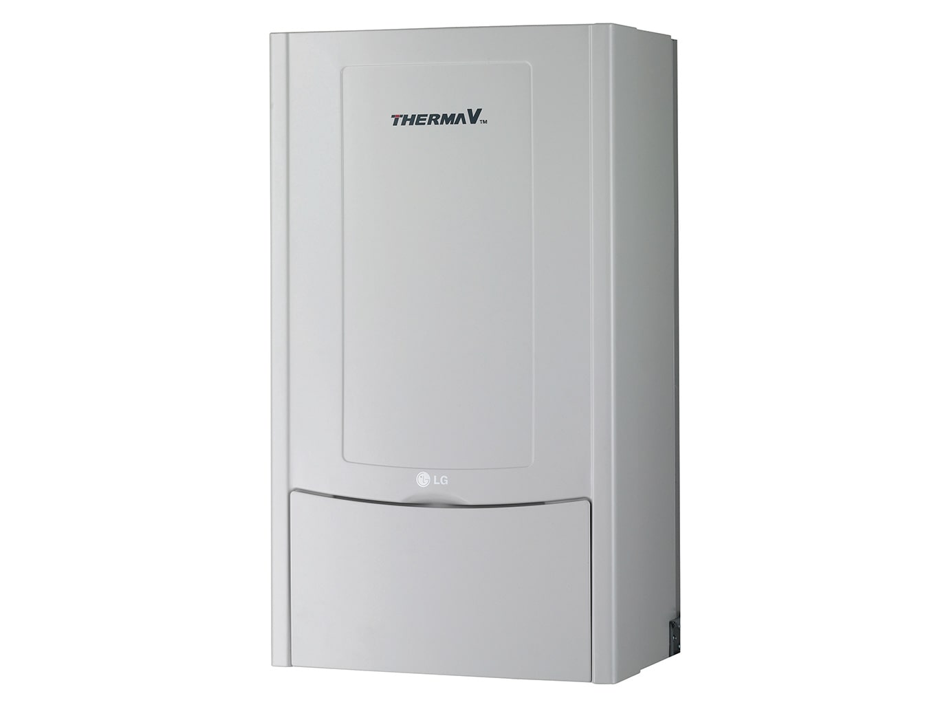 Vorderseite von ENERGIEFFIZIENTE LUFT/WASSER SPLIT WÄRMEPUMPE MIT INVERTER REGELUNG. UMWELTSCHONEND UND WIRTSCHAFTLICH ZUGLEICH. INTELLIGENTES HEIZEN UND KÜHLEN. Therma V 3 kW