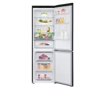 LG Kühl-Gefrierkombination | 341 Liter Nutzinhalt | Energieeffizienzklasse D | Matte Black | 186 cm hoch | Smart Inverter Compressor® | GBB61MCGGN, GBB61MCGGN