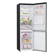 LG Kühl-Gefrierkombination | 341 Liter Nutzinhalt | Energieeffizienzklasse D | Matte Black | 186 cm hoch | Smart Inverter Compressor® | GBB61MCGGN, GBB61MCGGN
