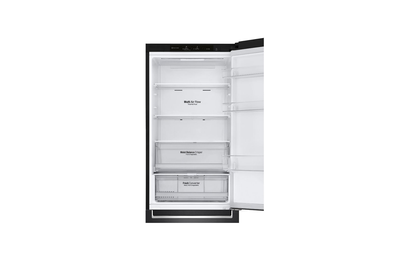 LG Kühl-Gefrierkombination | 341 Liter Nutzinhalt | Energieeffizienzklasse D | Matte Black | 186 cm hoch | Smart Inverter Compressor® | GBB61MCGGN, GBB61MCGGN