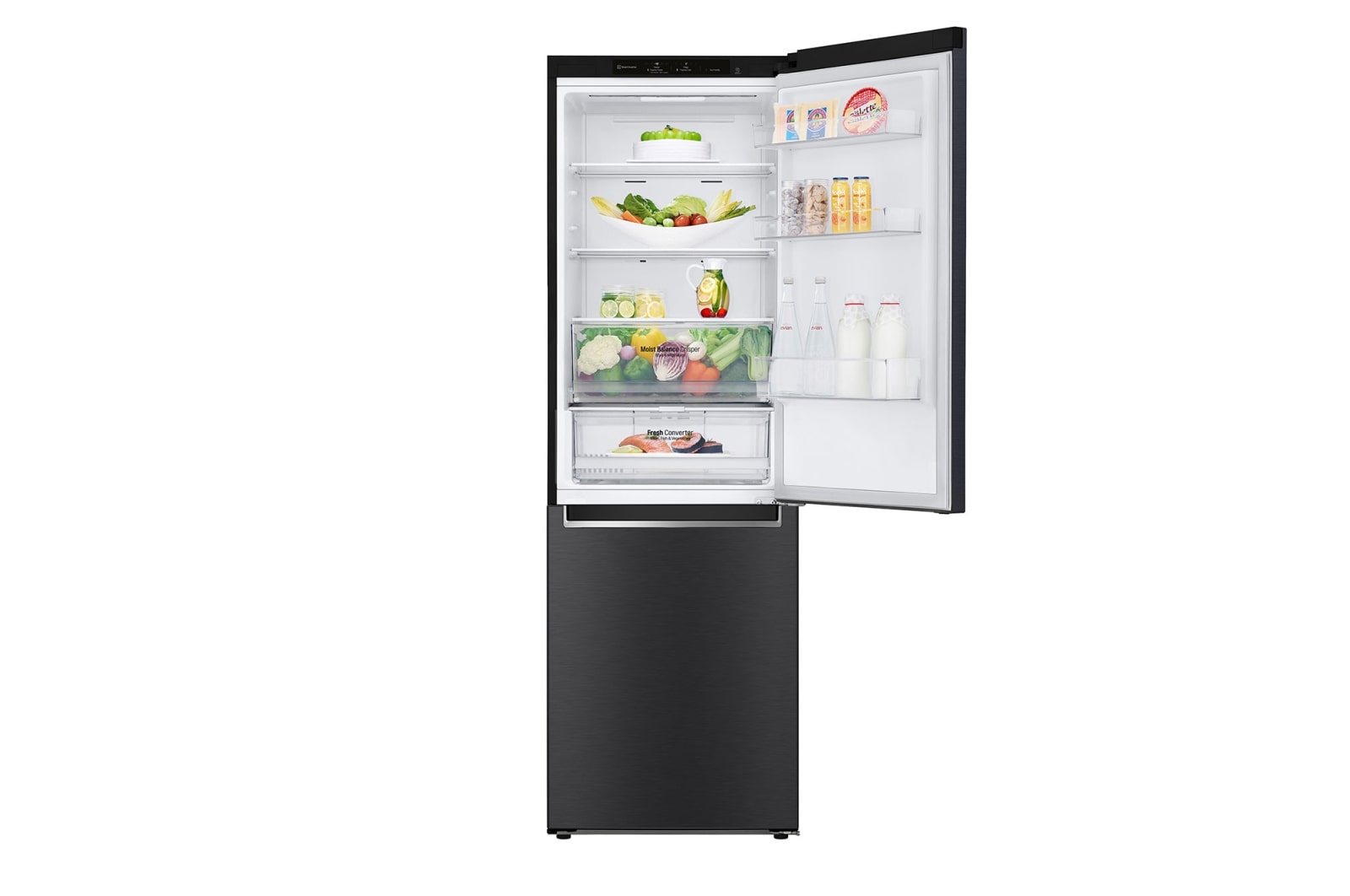 LG Kühl-Gefrierkombination | 341 Liter Nutzinhalt | Energieeffizienzklasse D | Matte Black | 186 cm hoch | Smart Inverter Compressor® | GBB61MCGGN, GBB61MCGGN