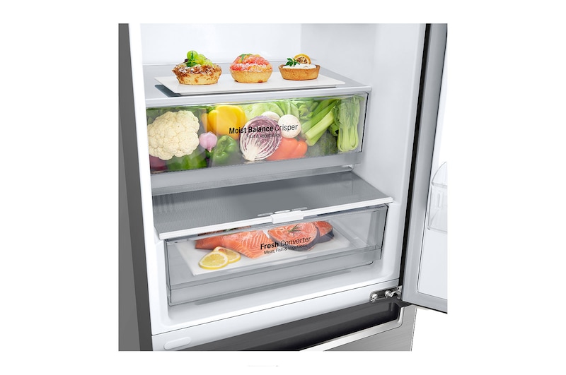 LG Kühl-Gefrierkombination (C, 341L, 186cm hoch) mit Smart Inverter Compressor® | GBB61PZGCN1, GBB61PZGCN1