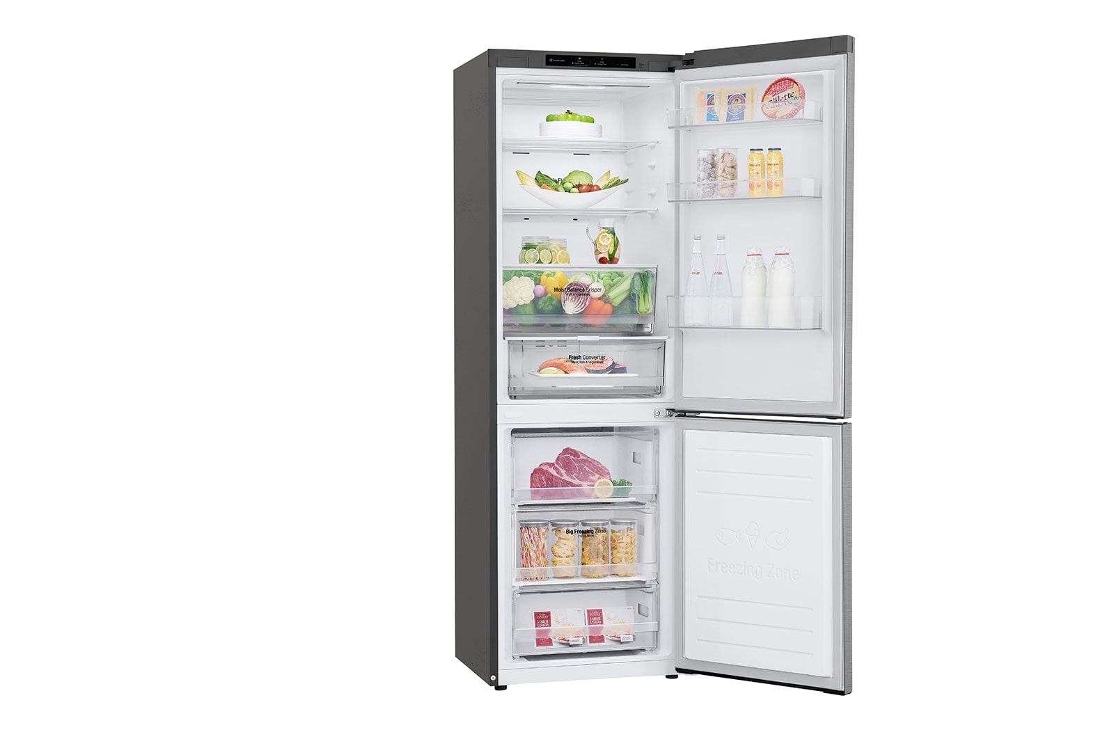 LG ​Kühl-Gefrierkombination |  ​341​ Liter Nutzinhalt | Energieeffizienzklasse ​C​ | ​Steel | ​186 cm​ |​ Inverter-Linearkompressor​ | ​GBB61PZGCN, GBB61PZGCN