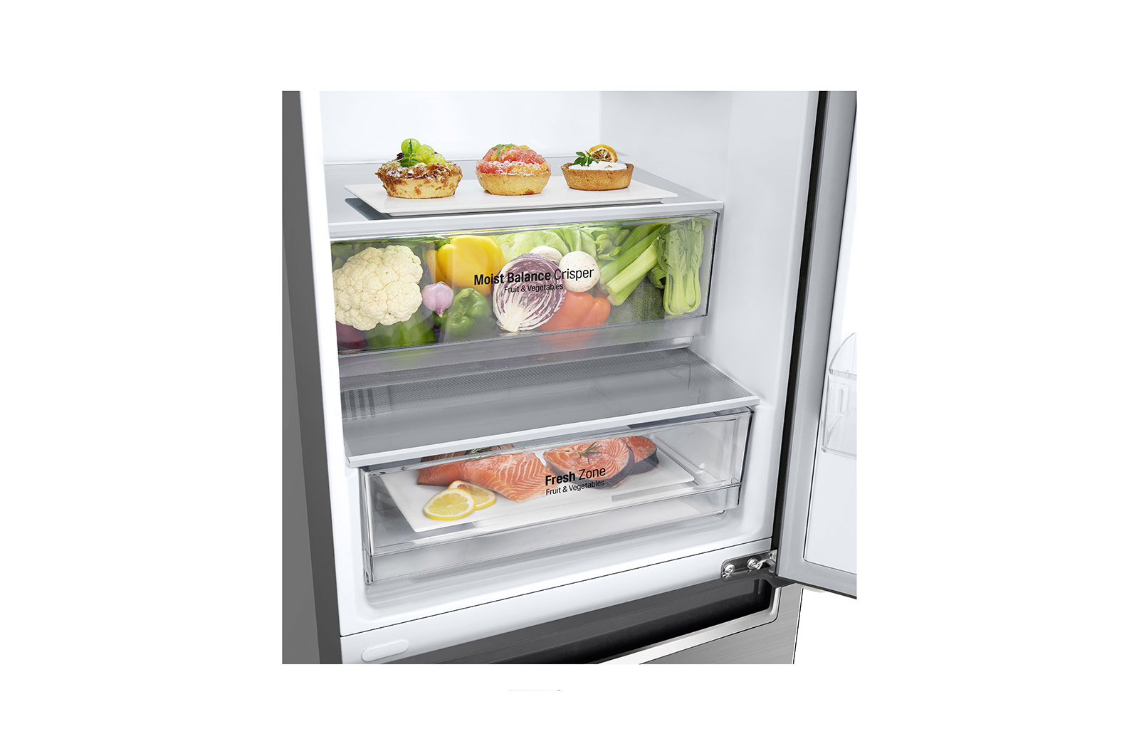 LG ​Kühl-Gefrierkombination |  ​341​ Liter Nutzinhalt | Energieeffizienzklasse​ E​ | ​Steel​ | ​186 cm​ |  Smart Inverter Kompressor​ ​| ​GBB61PZHMN, GBB61PZHMN