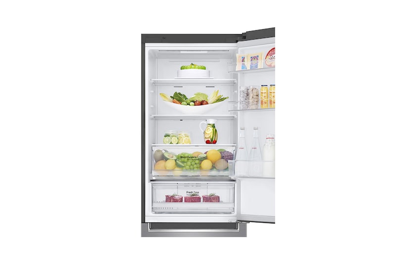 LG ​Kühl-Gefrierkombination |  ​341​ Liter Nutzinhalt | Energieeffizienzklasse​ E​ | ​Steel​ | ​186 cm​ |  Smart Inverter Kompressor​ ​| ​GBB61PZHMN, GBB61PZHMN