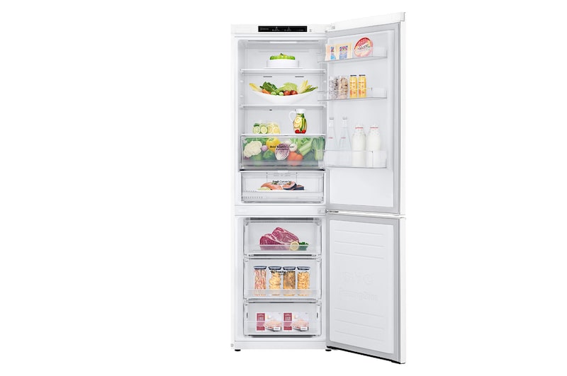 LG Kühl-Gefrierkombination | 341 Liter Nutzinhalt | Energieeffizienzklasse C | Premium Super White | 186 cm | Inverter-Linearkompressor | GBB61SWGCN, GBB61SWGCN