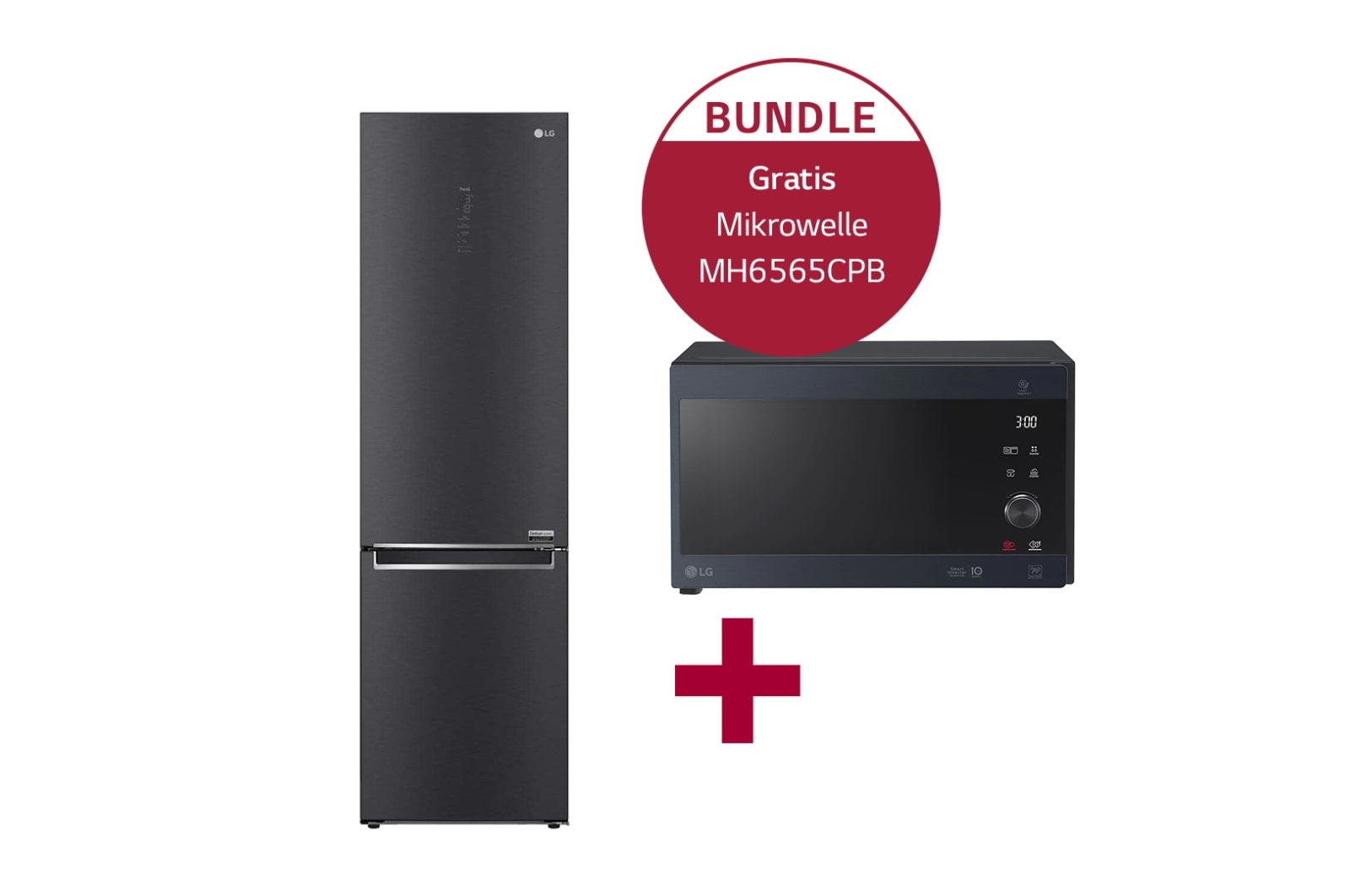 Vorderseite von Kühl-Gefrierkombination GBB92MCACP &amp; Mikrowelle mit Smart Inverter Technologie MH6565CPB GBB92MCACP.MH65CPB