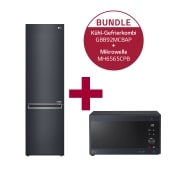 Vorderseite von Kühl-Gefrierkombination (A, 384L, 203 cm hoch) &amp; Mikrowelle (25 L, 1000 Watt) im Set | GBB92MCBAP.MH65CPB GBB92MCBAP.MH65CPB
