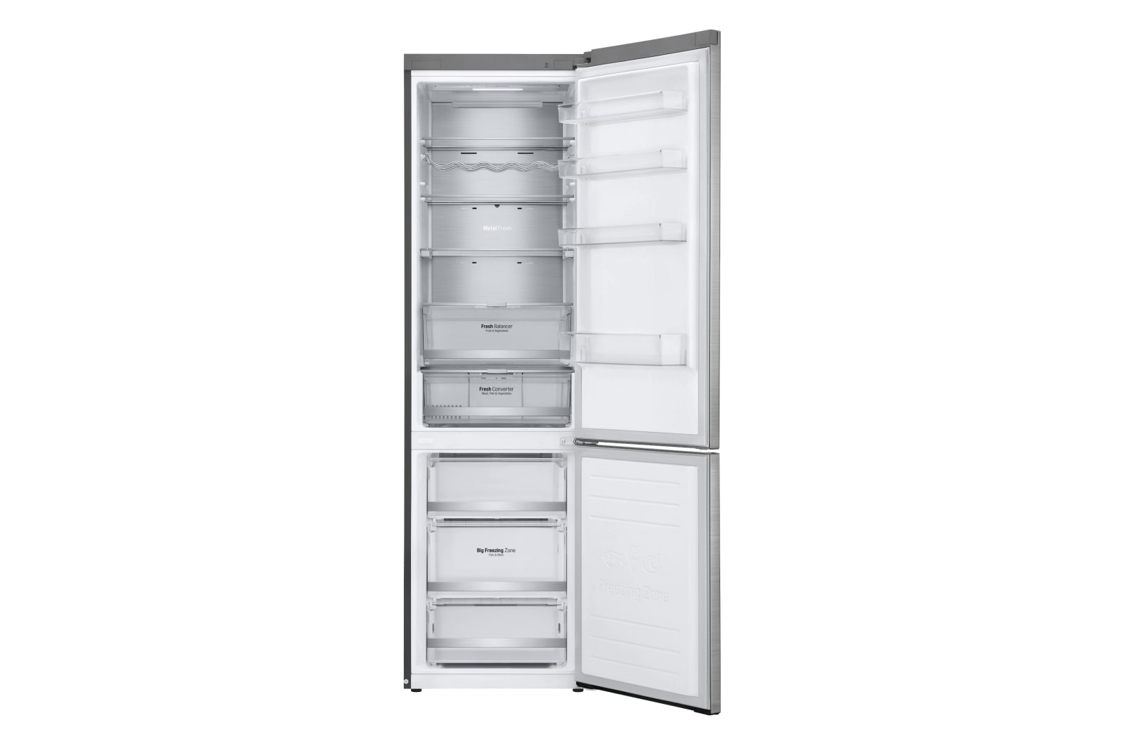 LG ​Kühl-Gefrierkombination | 384​ Liter Nutzinhalt | Energieeffizienzklasse ​B ​| ​Premium Edelstahl​ | ​203 cm​ hoch | ​Inverter-Linearkompressor​ | ​GBB92STABP, GBB92STABP