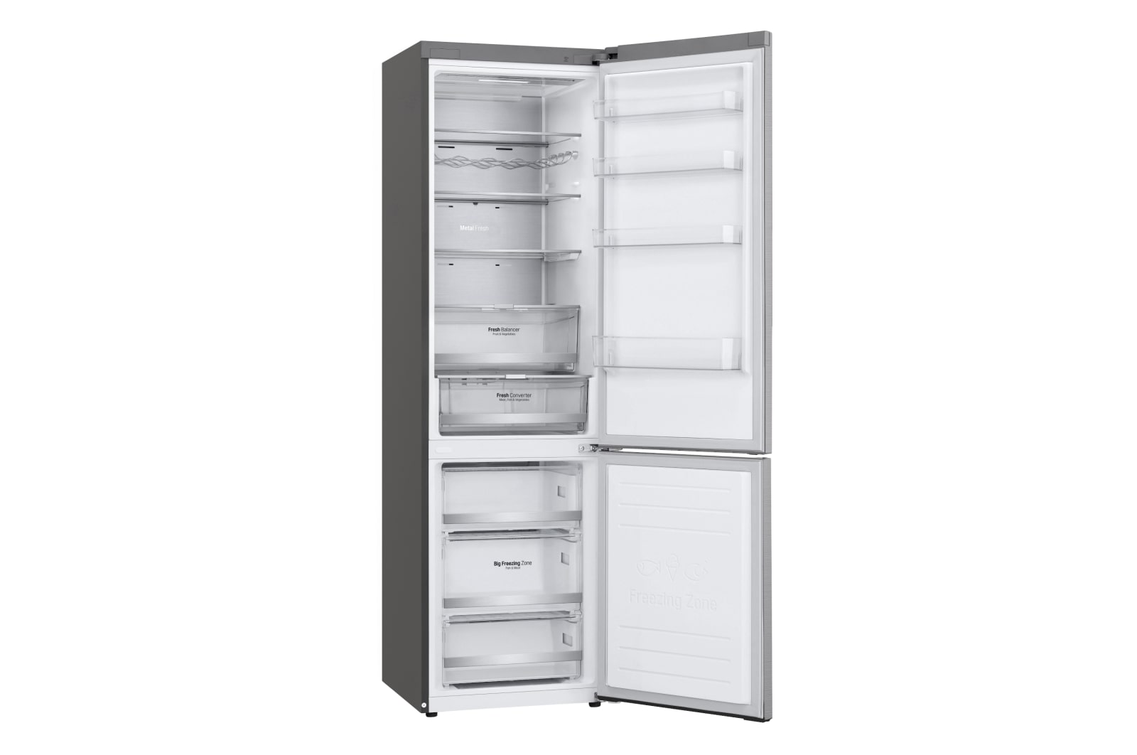 LG ​Kühl-Gefrierkombination | 384​ Liter Nutzinhalt | Energieeffizienzklasse ​B ​| ​Premium Edelstahl​ | ​203 cm​ hoch | ​Inverter-Linearkompressor​ | ​GBB92STABP, GBB92STABP