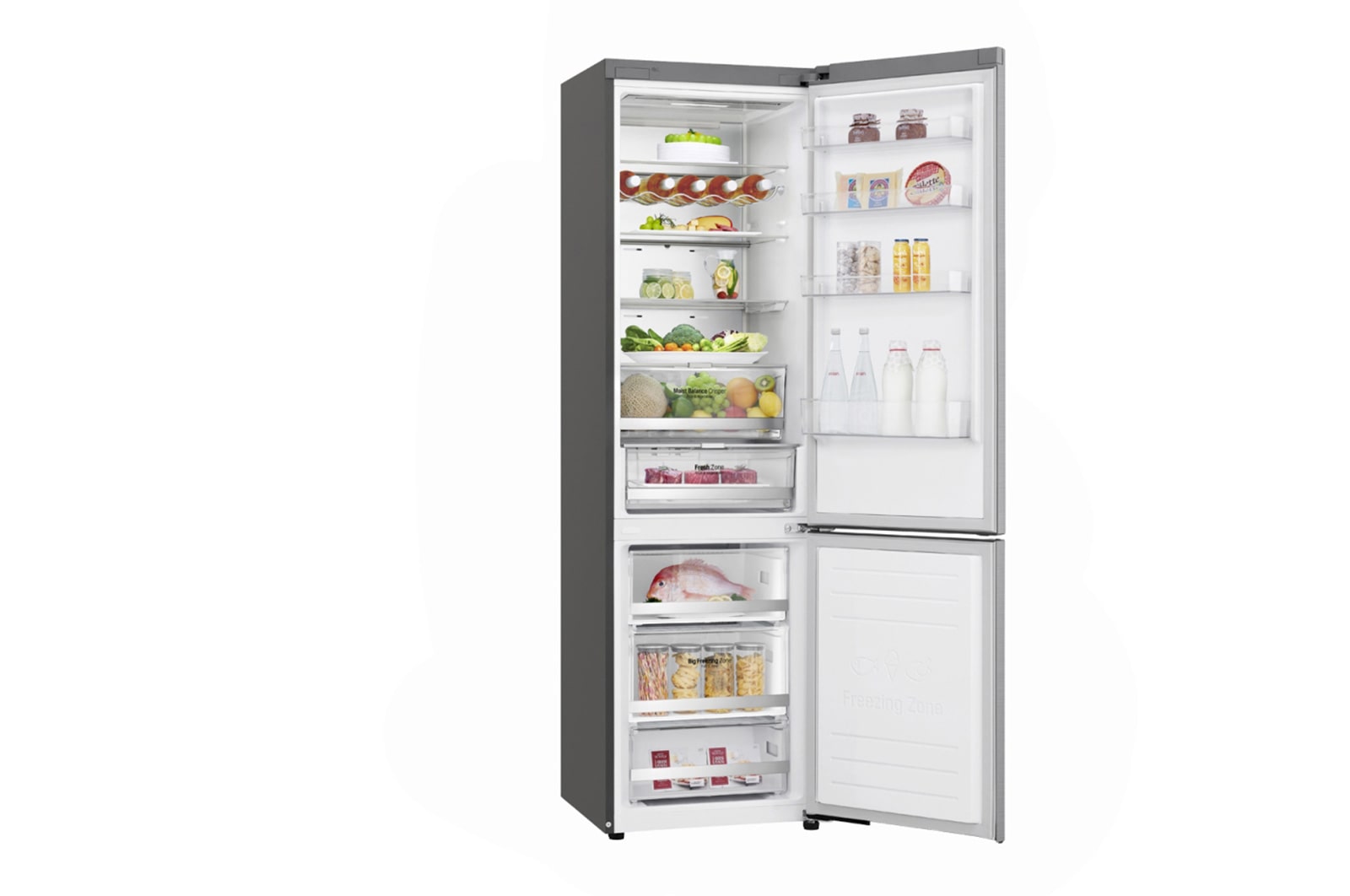 LG Kühl-Gefrierkombination | 384 Liter Nutzinhalt | Energieeffizienzklasse C | Premium Stainless Steel | GBB92STACP, GBB92STACP