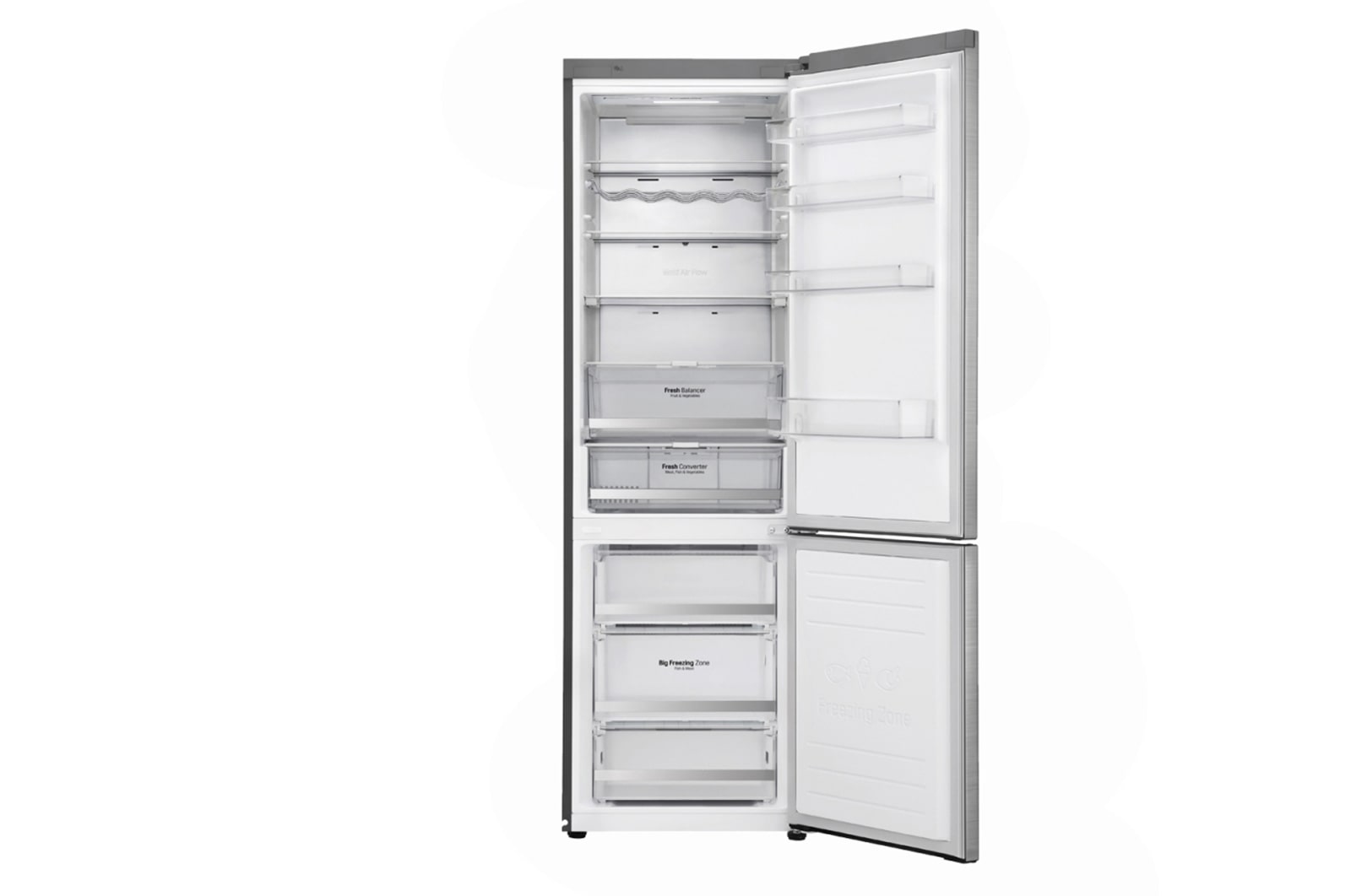 LG Kühl-Gefrierkombination | 384 Liter Nutzinhalt | Energieeffizienzklasse C | Premium Stainless Steel | GBB92STACP, GBB92STACP