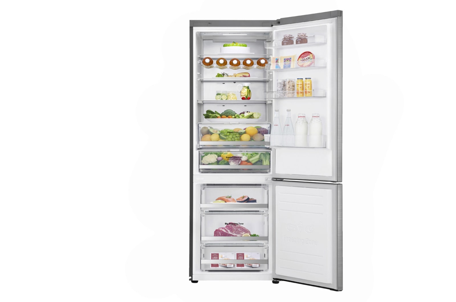 LG Kühl-Gefrierkombination | 384 Liter Nutzinhalt | Energieeffizienzklasse C | Premium Stainless Steel | GBB92STACP, GBB92STACP