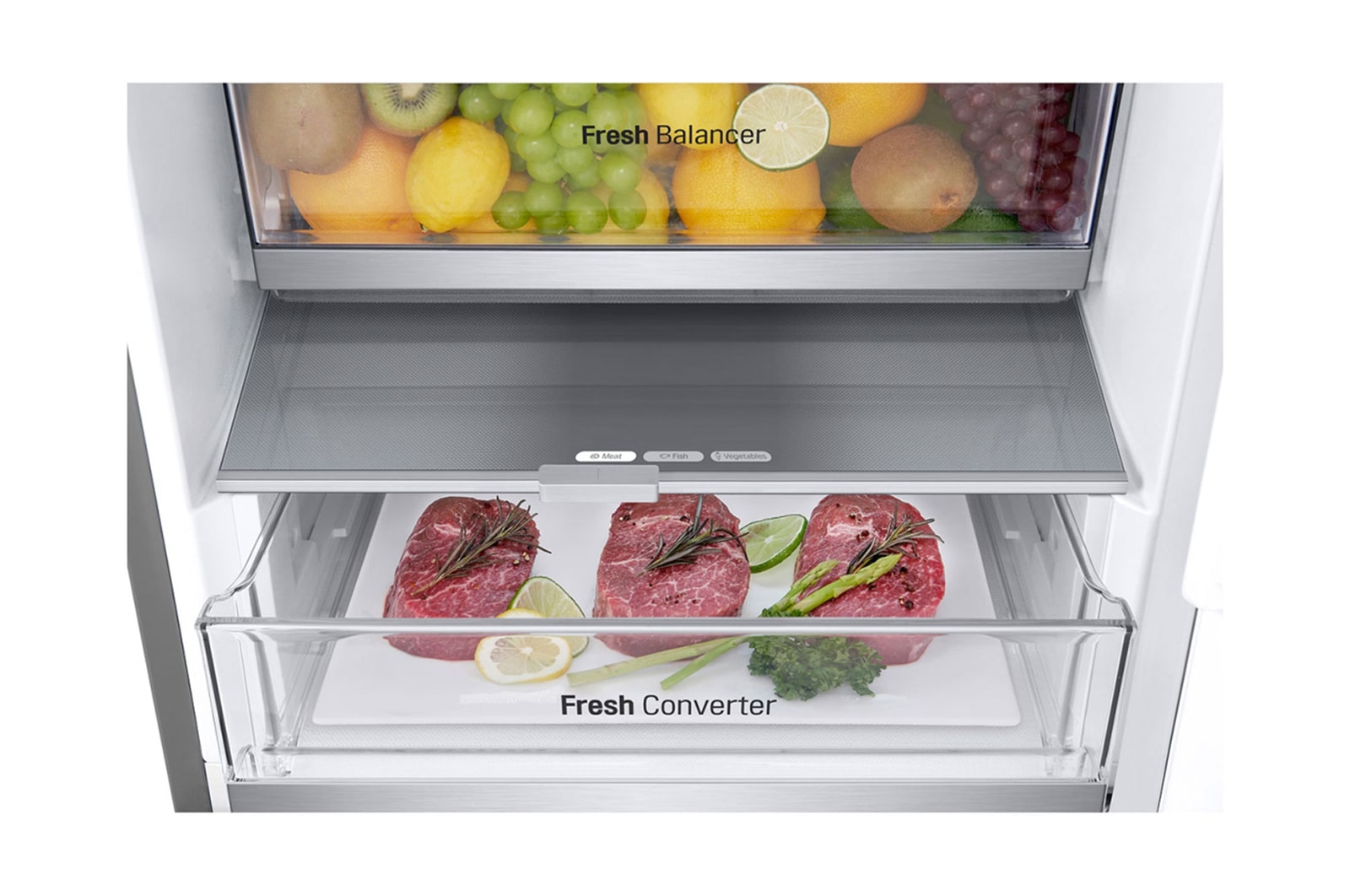 LG Kühl-Gefrierkombination (B, 387L, 203 cm hoch) mit 138 kWh/a & Smart Inverter Compressor® | GBV7280BMB, GBV7280BMB