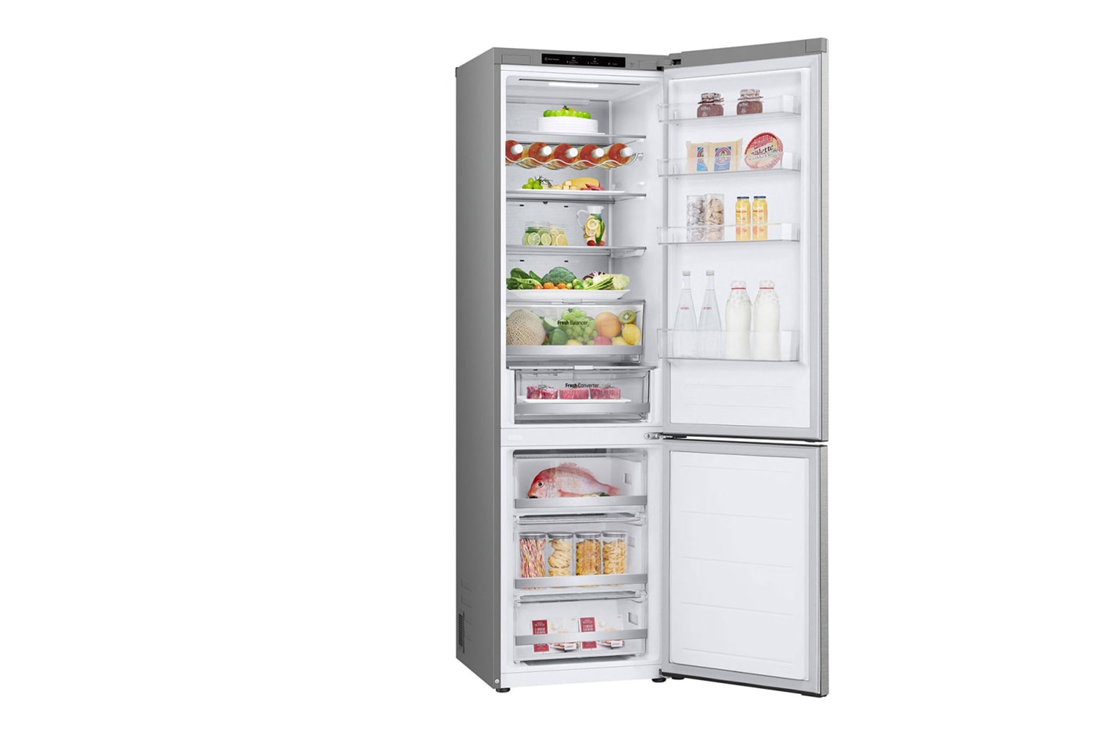 LG Kühl-Gefrierkombination (B, 387L, 203 cm hoch) mit 138 kWh/a & Smart Inverter Compressor® | GBV7280BMB, GBV7280BMB
