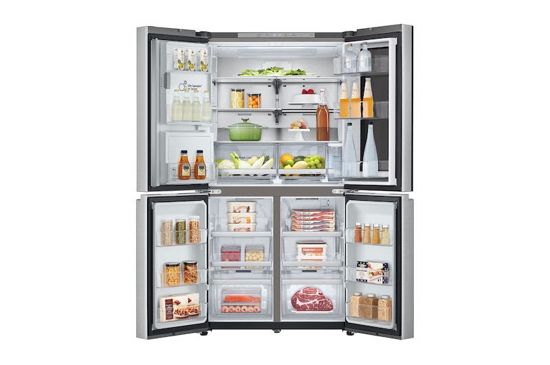 LG InstaView® Multi-Door Kühlschrank (E, 637L, 179,2cm hoch) mit Eis-, Crushed Ice- und Wasserspender & internem Wassertank | GMG961MBKE, GMG961MBKE