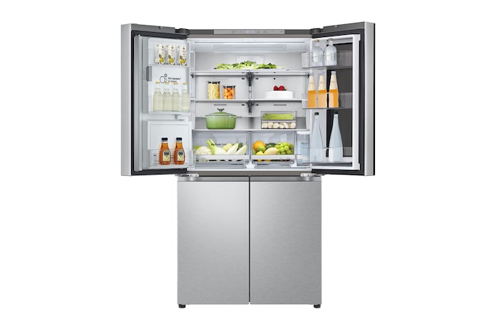LG InstaView® Multi-Door Kühlschrank (E, 637L, 179,2cm hoch) mit Eis-, Crushed Ice- und Wasserspender & internem Wassertank | GMG961MBKE, GMG961MBKE