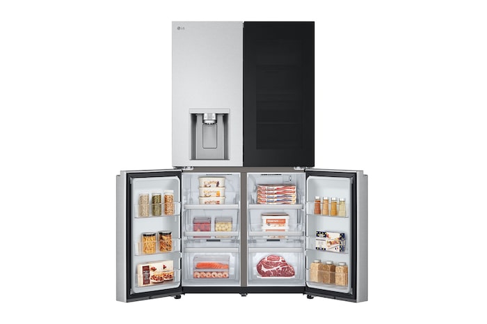 LG InstaView® Multi-Door Kühlschrank (E, 637L, 179,2cm hoch) mit Eis-, Crushed Ice- und Wasserspender & internem Wassertank | GMG961MBKE, GMG961MBKE