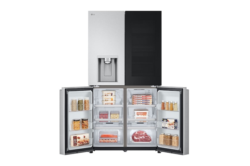 LG InstaView® Multi-Door Kühlschrank (E, 637L, 179,2cm hoch) mit Eis-, Crushed Ice- und Wasserspender & internem Wassertank | GMG961MBKE, GMG961MBKE