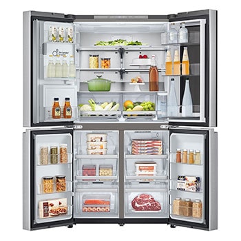 LG InstaView® Multi-Door Kühlschrank (E, 637L, 179cm hoch) mit Eis-, Crushed Ice- und Wasserspender & internem Wassertank | GMG961NPKE, GMG961NPKE