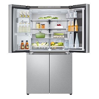LG InstaView® Multi-Door Kühlschrank (E, 637L, 179cm hoch) mit Eis-, Crushed Ice- und Wasserspender & internem Wassertank | GMG961NPKE, GMG961NPKE