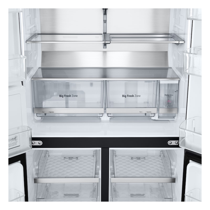 LG InstaView® Multi-Door Kühlschrank (EEK E, 637L, 179cm hoch) mit Eis-, Crushed Ice- und Wasserspender & internem Wassertank | GMG961NPKE, GMG961NPKE
