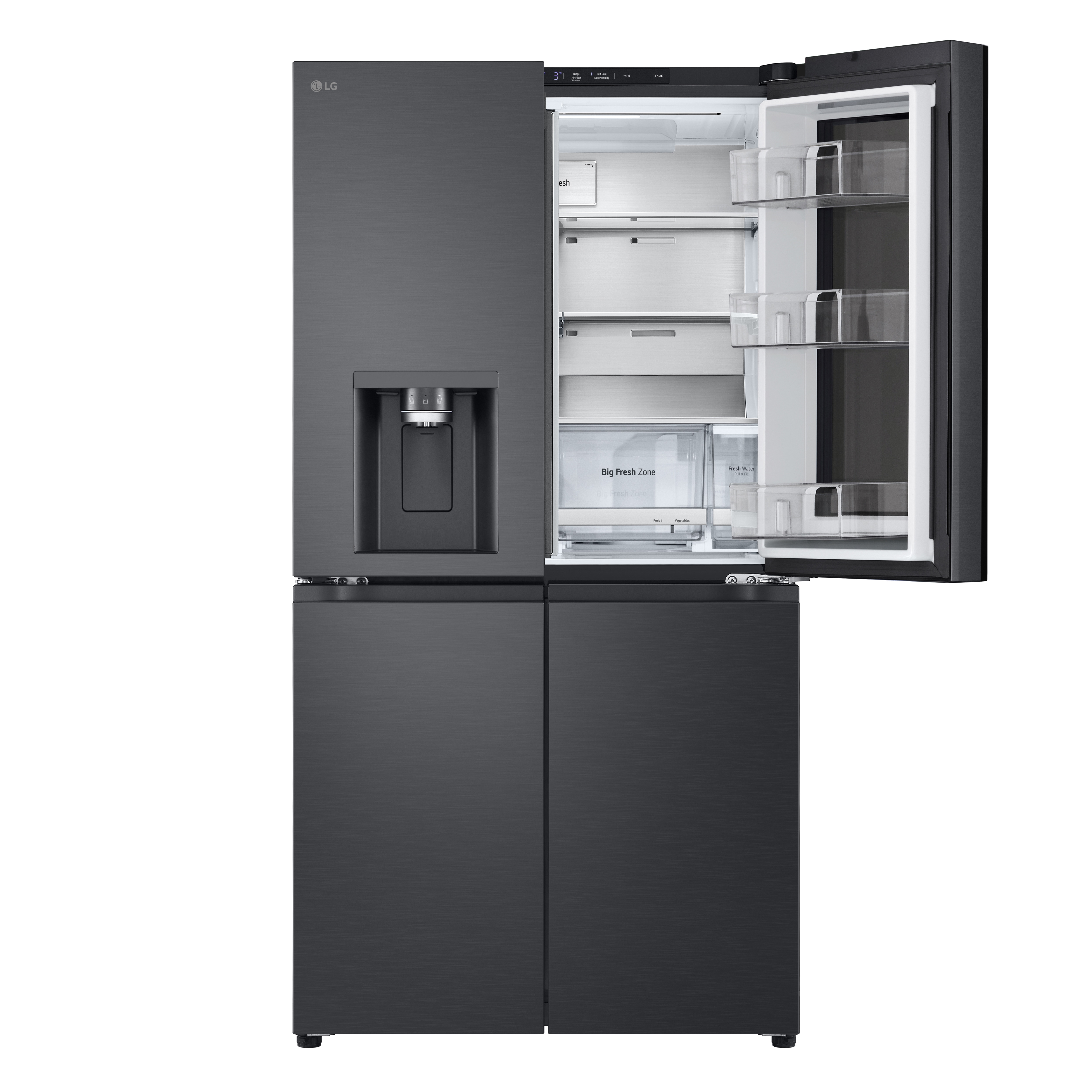 LG InstaView® Multi-Door Kühlschrank (EEK E, 637L, 179cm hoch) mit Eis-, Crushed Ice- und Wasserspender & internem Wassertank | GMG961NPKE, GMG961NPKE