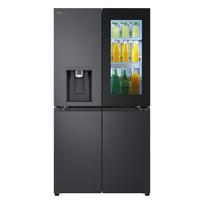 Vorderseite von InstaView® Multi-Door Kühlschrank (EEK E, 637L, 179cm hoch) mit Eis-, Crushed Ice- und Wasserspender & internem Wassertank | GMG961NPKE GMG961NPKE