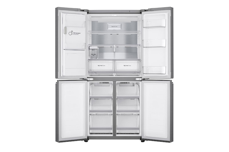 LG Multi-Door mit Eis-, Crushed Ice- und Wasserspender | 506 L Kapazität | Energieeffizienzklasse E | Interner Wassertank | Steel | GML844PZAE, GML844PZAE