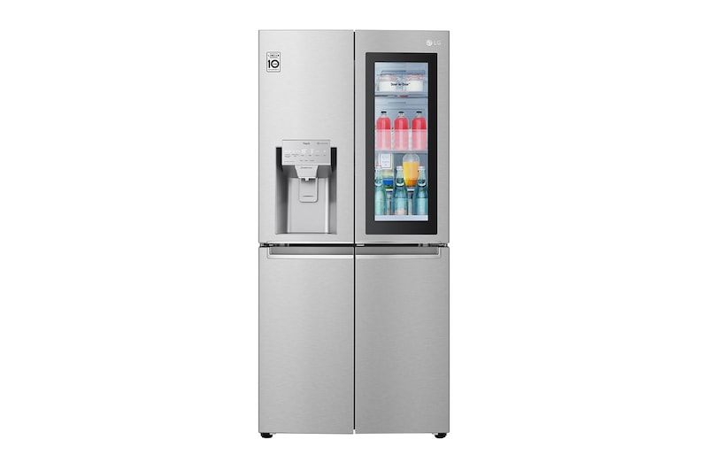 Vorderseite von Multi-Door mit InstaView Door-in-Door®  | Eis-, Crushed Ice- und Wasserspender  | ​508​ Liter Kapazität | Energieeffizienzklasse ​F​ | Interner Wassertank 4L | Brushed Steel | ​GMX844BSBF GMX844BSBF