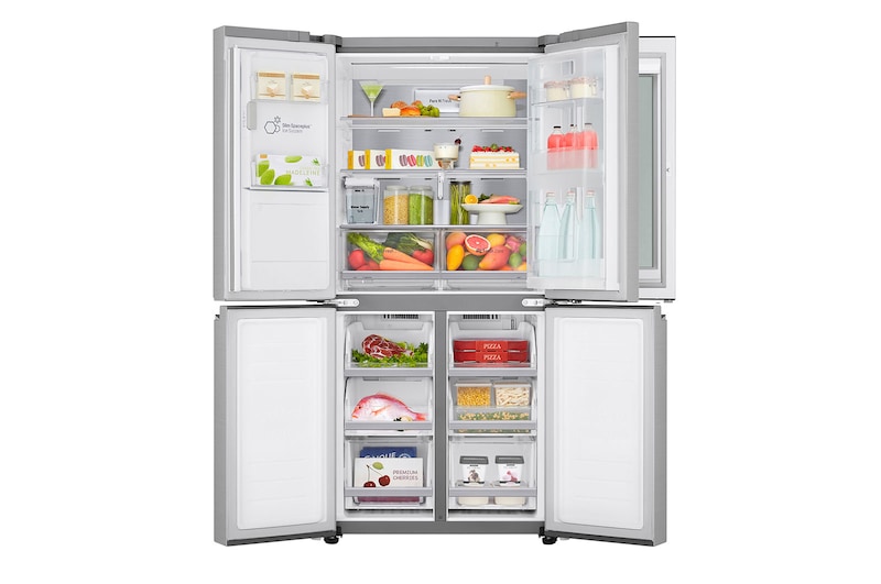 LG Multi-Door mit InstaView Door-in-Door®  | Eis-, Crushed Ice- und Wasserspender  | ​508​ Liter Kapazität | Energieeffizienzklasse ​F​ | Interner Wassertank 4L | Brushed Steel | ​GMX844BSBF, GMX844BSBF