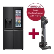 Vorderseite von Multi-Door mit InstaView Door-in-Door ® GMX844MC6F &amp; Handstaubsauger mit zwei Akkus I Iron Grey I LG CordZero® A9K-PRO1G GMX844MC6F.A9K1G