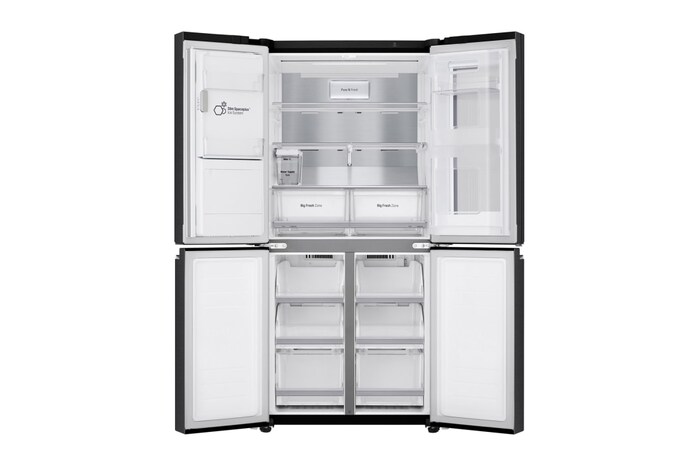 LG Multi-Door Kühlschrank mit InstaView Door-in-Door® (F, 508L,178,7cm hoch) mit 4L internem Wassertank, Eis- & Wasserspender | GMX844MCBF, GMX844MCBF