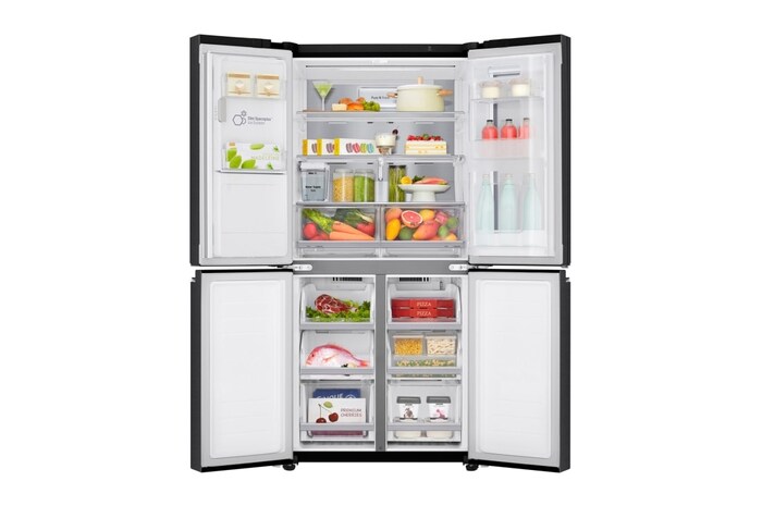 LG Multi-Door Kühlschrank mit InstaView Door-in-Door® (F, 508L,178,7cm hoch) mit 4L internem Wassertank, Eis- & Wasserspender | GMX844MCBF, GMX844MCBF