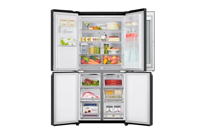 LG Multi-Door Kühlschrank mit InstaView Door-in-Door® (F, 508L,178,7cm hoch) mit 4L internem Wassertank, Eis- & Wasserspender | GMX844MCBF, GMX844MCBF