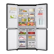 LG Multi-Door mit InstaView Door-in-Door ®  | Eis-, Crushed Ice- und Wasserspender | 508 Liter Kapazität | Energieeffizienzklasse F | Interner Wassertank 4L | Matte Black Stainless | GMX844MCBF, GMX844MCBF