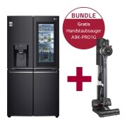 Vorderseite von Multi-Door mit InstaView Door-in-Door ® GMX945MC9F &amp; Handstaubsauger mit zwei Akkus I Iron Grey I LG CordZero® A9K-PRO1G GMX945MC9F.A9K1G
