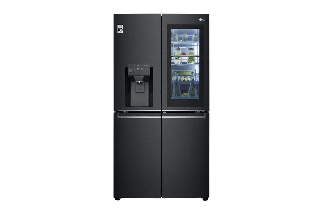 LG Multi-Door mit InstaView Door-in-Door ®  | Eis-, Crushed Ice- und Wasserspender  | 638 Liter Kapazität | Energieeffizienzklasse F | Festwasseranschluss | Matte Black Steel | GMX945MC9F, GMX945MC9F