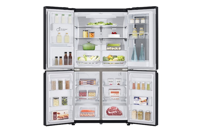 LG Multi-Door mit InstaView Door-in-Door ® | Eis-, Crushed Ice- und Wasserspender | 638 Liter Kapazität | EEK F | Festwasseranschluss | Matte Black Steel | GMX945MC9F, GMX945MC9F