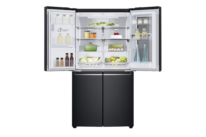 LG Multi-Door mit InstaView Door-in-Door ® | Eis-, Crushed Ice- und Wasserspender | 638 Liter Kapazität | EEK F | Festwasseranschluss | Matte Black Steel | GMX945MC9F, GMX945MC9F