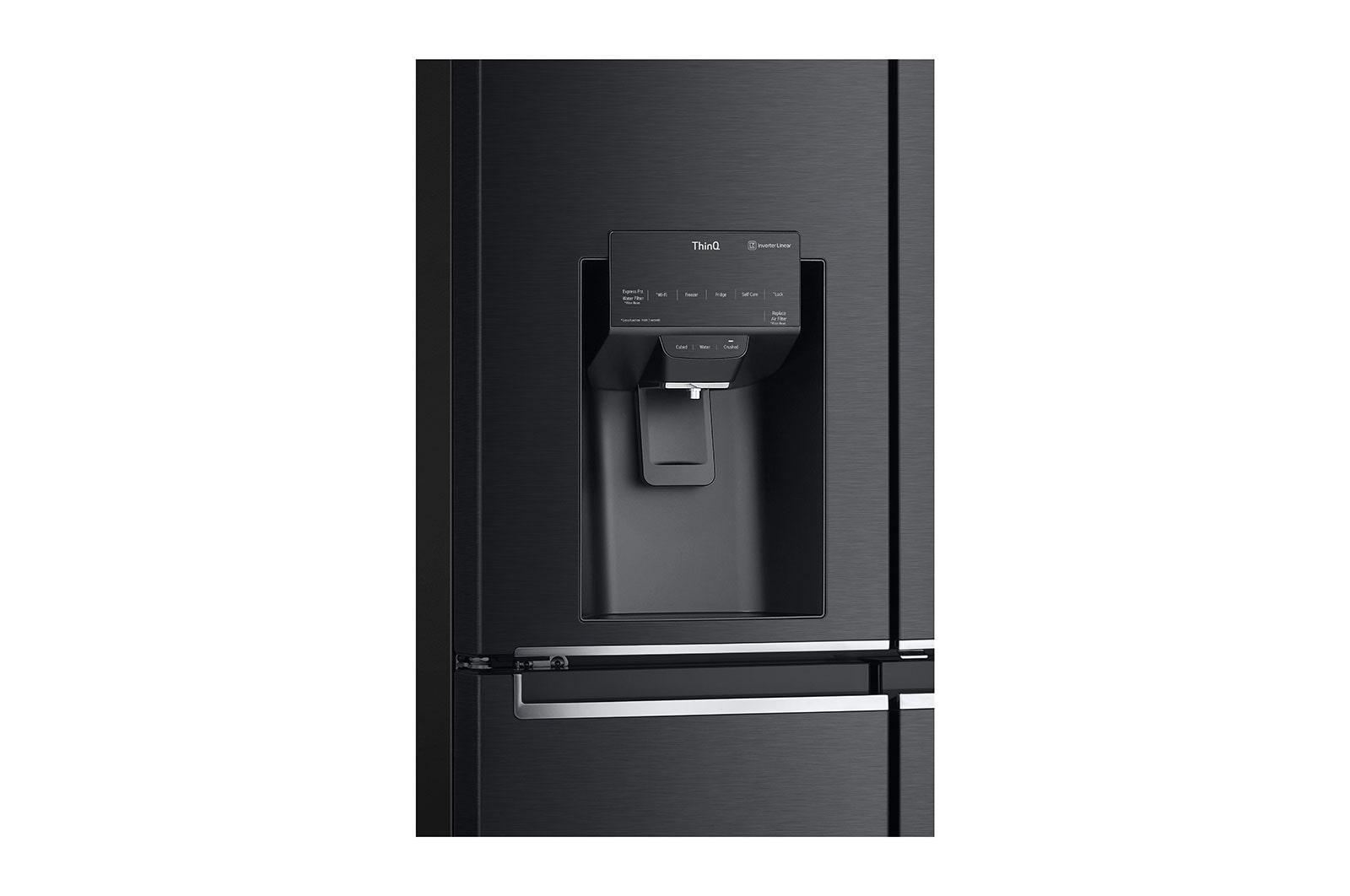 LG Multi-Door mit InstaView Door-in-Door®  | Craft Ice Kugeln | Eis-, Crushed Ice- und Wasserspender | 638 Liter Kapazität | Energieeffizienzklasse F | Festwasseranschluss | Matte Black Steel | GMX945MCCF, GMX945MCCF