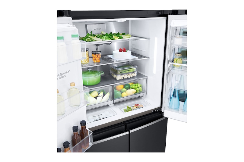 LG Multi-Door mit InstaView Door-in-Door®  | Craft Ice Kugeln | Eis-, Crushed Ice- und Wasserspender | 638 Liter Kapazität | Energieeffizienzklasse F | Festwasseranschluss | Matte Black Steel | GMX945MCCF, GMX945MCCF