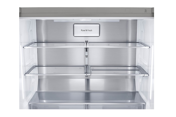 LG Multi-Door mit InstaView Door-in-Door ® | Eis-, Crushed Ice- und Wasserspender | 638 Liter Kapazität | Energieeffizienzklasse F | Festwasseranschluss | Edelstahl | GMX945NS9F , GMX945NS9F