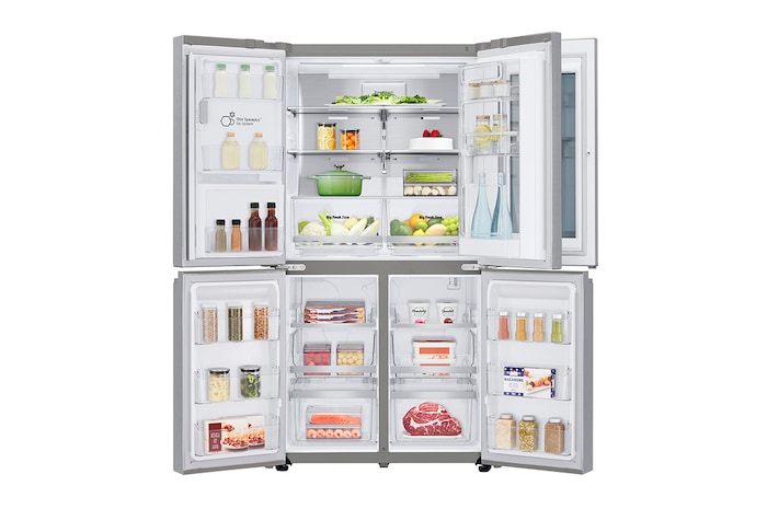 LG Multi-Door mit InstaView Door-in-Door ® | Eis-, Crushed Ice- und Wasserspender | 638 Liter Kapazität | Energieeffizienzklasse F | Festwasseranschluss | Edelstahl | GMX945NS9F , GMX945NS9F