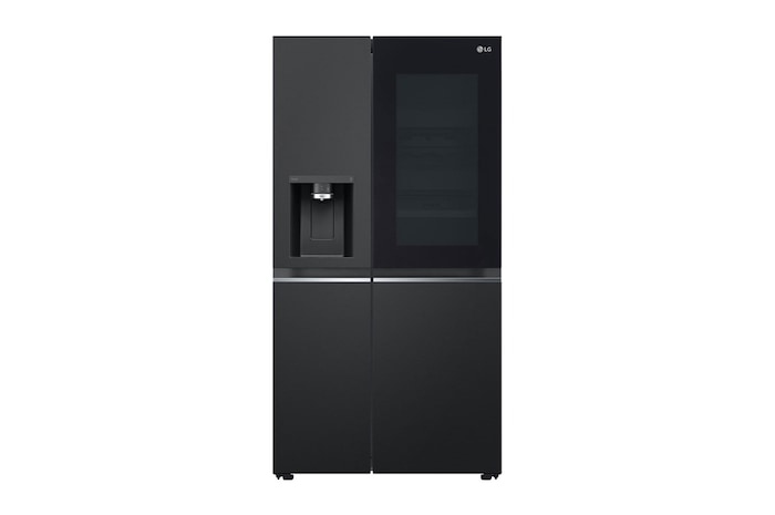 LG Side-by-Side Kühlschrank mit InstaView® (EEK C, 628L, 179cm hoch) mit Eis-, Crushed Ice- und Wasserspender & internem Wassertank | GSGE91EVAC, GSGE91EVAC