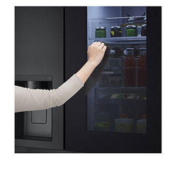 LG Side-by-Side Kühlschrank mit InstaView® (EEK C, 628L, 179cm hoch) mit Eis-, Crushed Ice- und Wasserspender & internem Wassertank | GSGE91EVAC, GSGE91EVAC